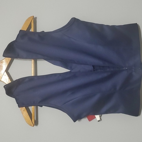 JS Collection top women's size 6 blue sleeveless blouse zip back v-neck … - Picture 7 of 11